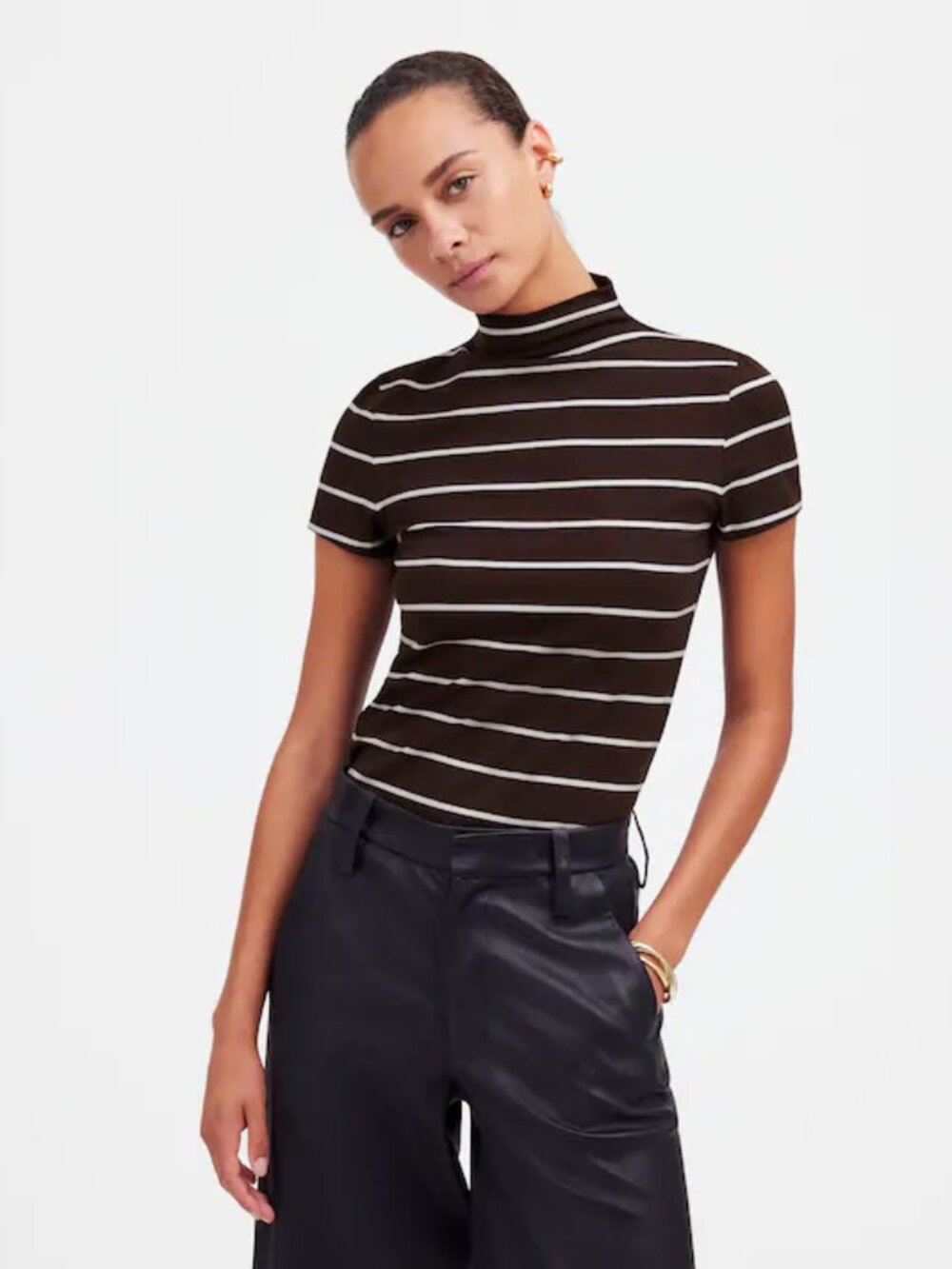 Madewell mock neck short sleeved tee